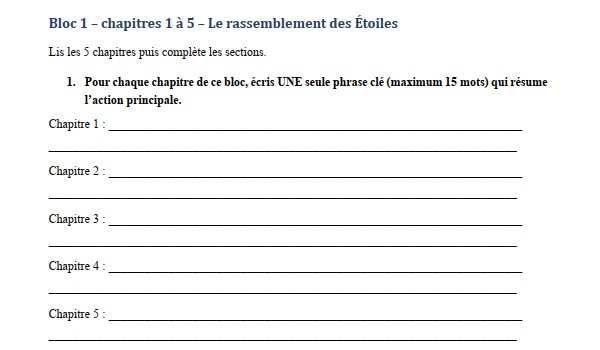Carnet de lecture et corrigé. Le Match des Étoiles – Image 3