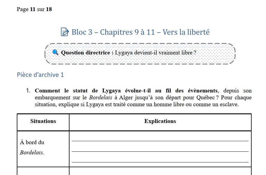 Les archives de Lygaya. Carnet de lecture et son corrigé – Image 5