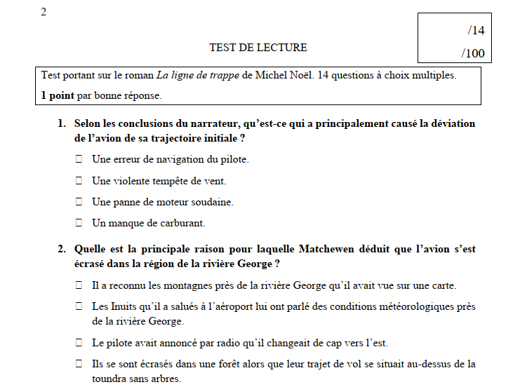 Test de lecture et corrigé. La ligne de trappe – Image 5