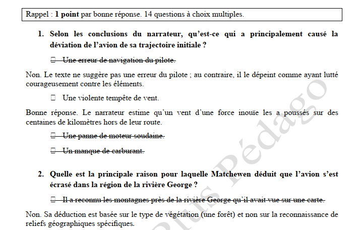 Test de lecture et corrigé. La ligne de trappe – Image 3