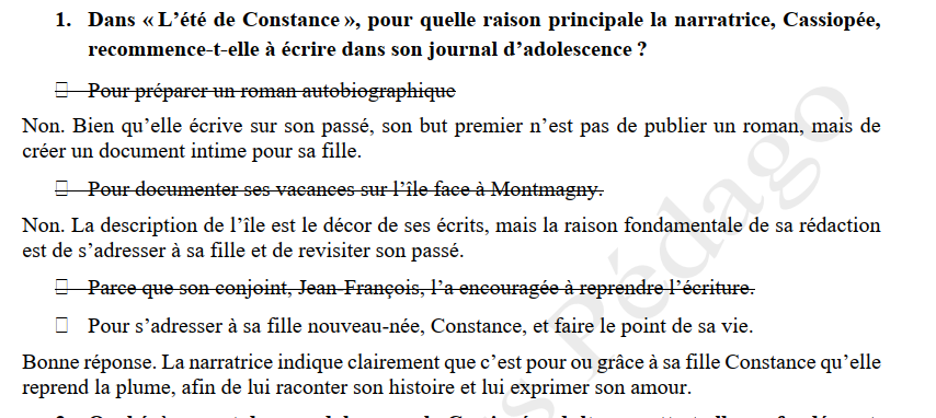 Test et corrigé. L'été des baleines. L'été de Constance – Image 3
